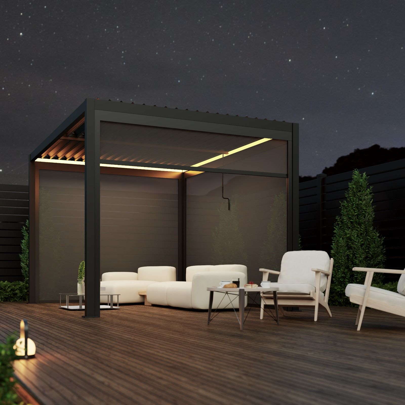 SkyLUX Pergola 4m x 3m Rectangluar Pergola With LED Lighting