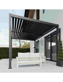 Lykke Pergola 3m x 3m Square Pergola With LED Lighting